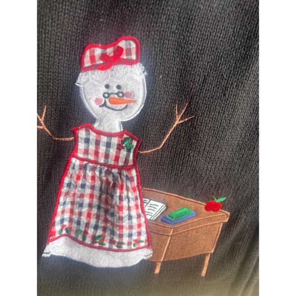 Bechamel Women Vintage 90s Novelty Cottage School Teacher Cardigan Zip Sweater M - Picture 10 of 13